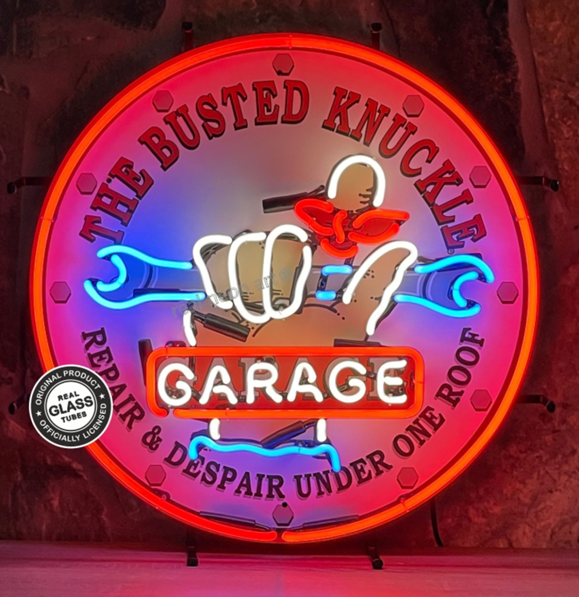 The Busted Knuckle Neon Verlichting 65 x 65 cm | Busted Knuckle Garage