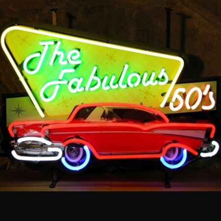 The Fabulous 50's Rode '57 Chevy Belair Neon Verlichting 70 x 50 cm - Multicolor | Real Neon Art