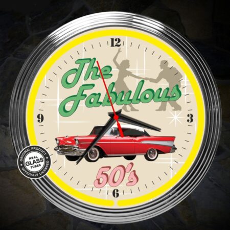 The Fabulous 50's Neonklok 38 cm | Real Neon Art