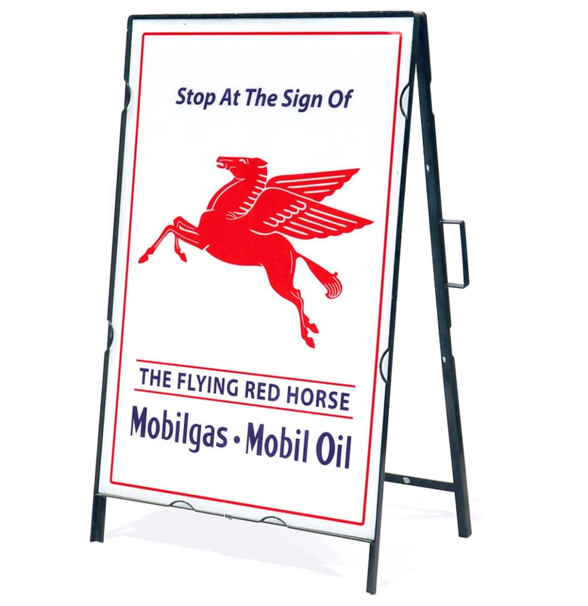 The Flying Red Horse Mobilgas - Mobiloil Metalen Frame Met Bord | Mobilgas -Oil