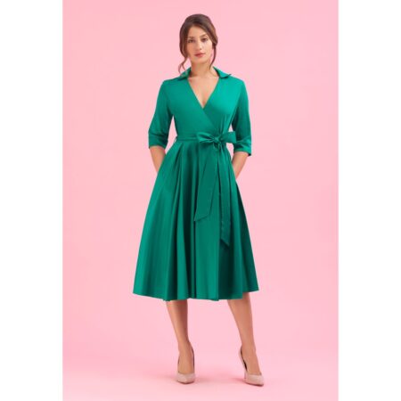 The Pretty Dress Company Taylor Wrap Dress Emerald -M | The Pretty Dress Company