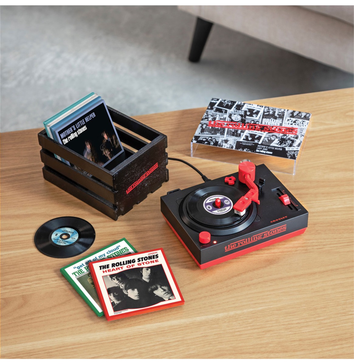 The Rolling Stones RSD3 Mini-Platenspeler Met 6x 3" Vinyl (Record Store Day 2026) | Crosley