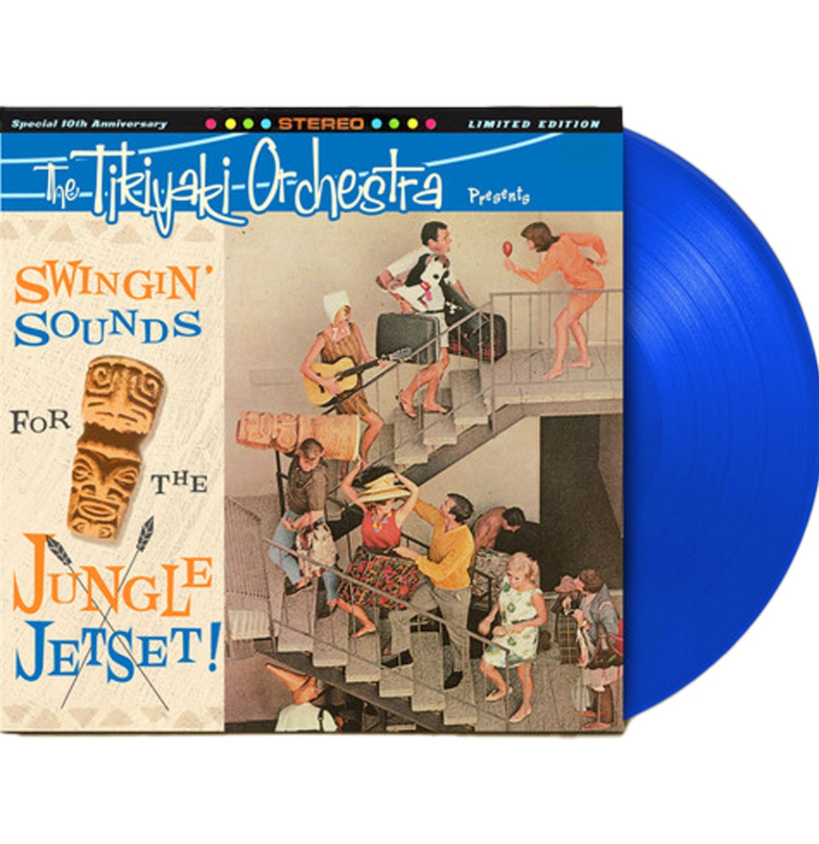 The Tikiyaki Orchestra - Swingin' Sounds for the Jungle Jetset! (Blauw Vinyl) (LP) | Fiftiesstore