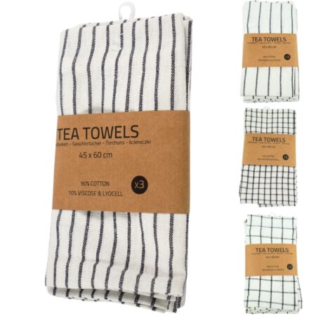 Theedoekset 3-delig 45x60cm 4 assorti | Merkloos