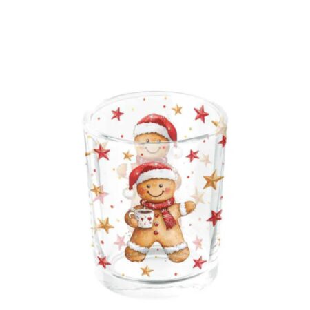 Theelichthouder Cocoa & cookie H6cm glas | Ambiente