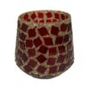 Theelichthouder Mozaïek rood 9x12x11cm | Mansion Atmosphere