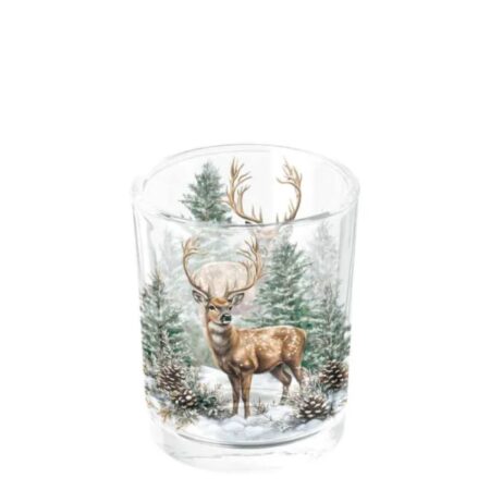 Theelichthouder Winter stag H6cm | Ambiente