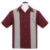 Three Star Panel Shirt Burgundy-M | Steady Clothing
