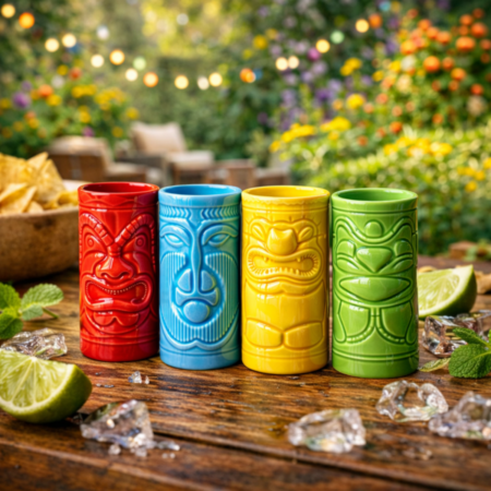 Tiki Shot Glasses - Keramiek - 75 ml - 4 kleuren set | MikaMax