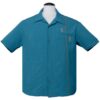 Tiki retro Stitch Shirt Teal-XXL | 20% korting | Steady Clothing