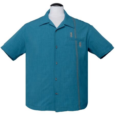 Tiki retro Stitch Shirt Teal-XXL | 20% korting | Steady Clothing