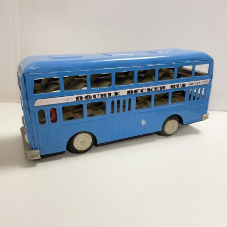 Tin Friction Blauwe Dubbel Dekker MF185 Bus 1970s | Fiftiesstore