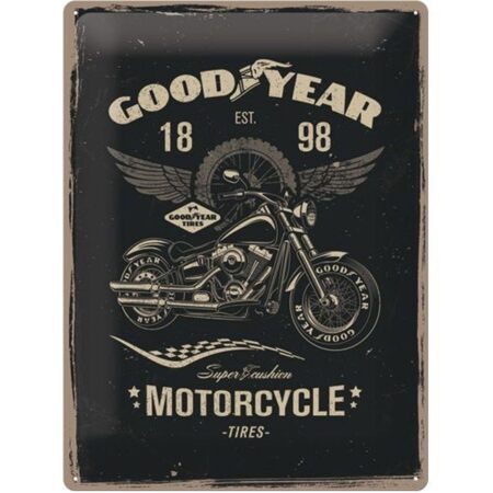 Tin Sign 'GoodYear Motorcycle' 30 x 40 cm | Goodyear