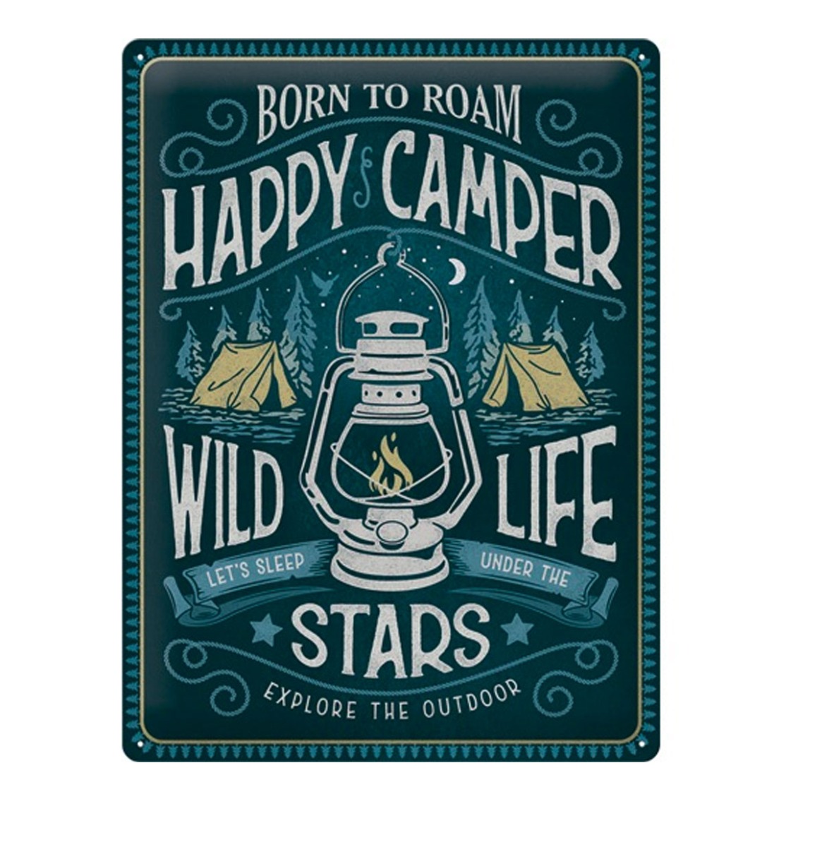 Tinen Bord 30 x 40 Happy Camper | Fiftiesstore
