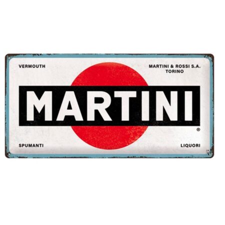 Tinnen Bord 25 x 50 Martini - Logo White | Martini