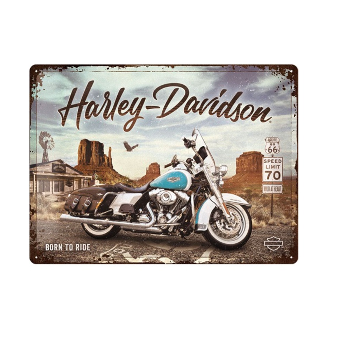 Tinnen Bord 30 x 40 Harley-Davidson - Route 66 Road King Classic | Harley-Davidson