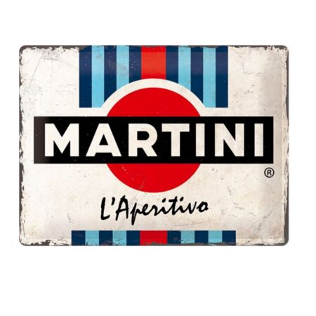 Tinnen Bord 30 x 40 Martini - L'Aperitivo Racing Stripes | Martini