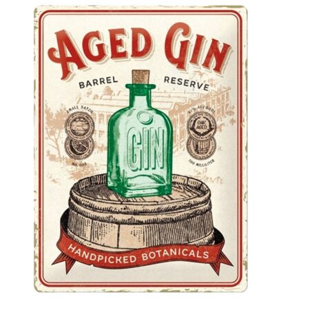 Tinnen Bord 30 x 40cm Aged Gin Barrel | Fiftiesstore