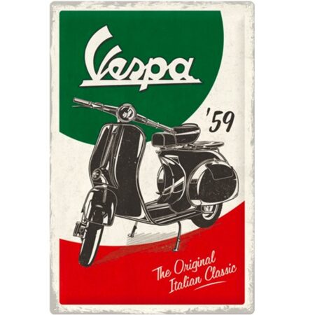 Tinnen Bord 40 x 60 Vespa - The Italian Classic - LAATSTE KANS | Vespa