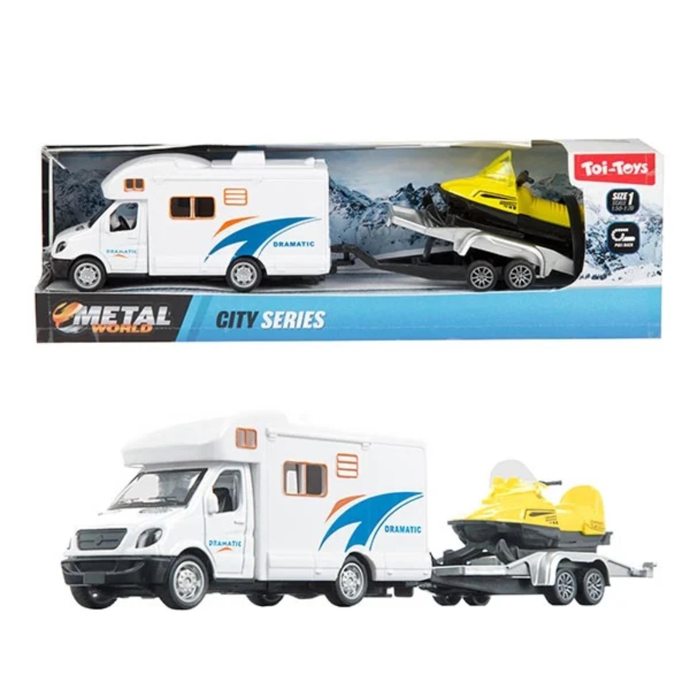 Toi Toys Camper met sneeuwscooter 23cm | Toi-Toys