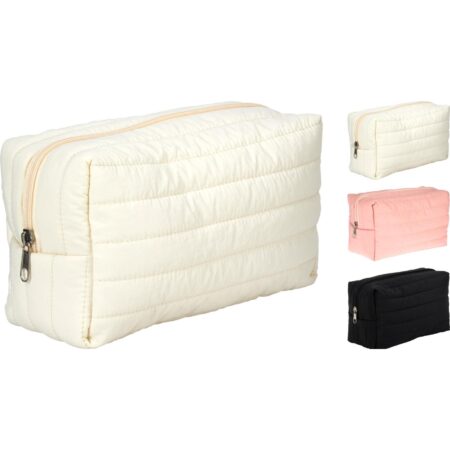 Toilettas medium 31x12cm Nylon 3 assorti | Merkloos
