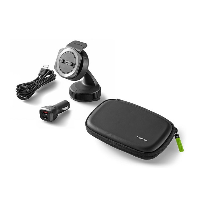 Tomtom Bundel met automontagekit en beschermtas (Rider 40/400) Hoesje Zwart | Tomtom