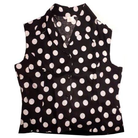 Top Black / White Polka-44 (NL)/ 16 (UK) | Bennies Fifties