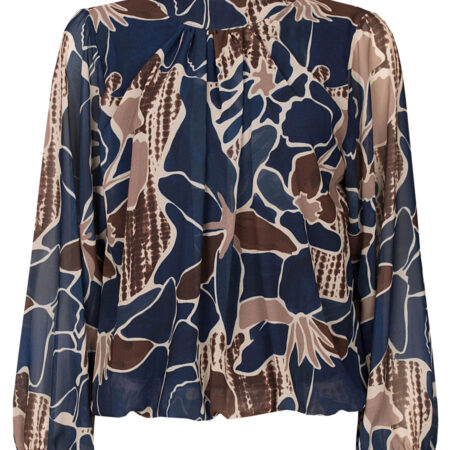 Top Blouson Benthe Donkerblauw | Fashionize