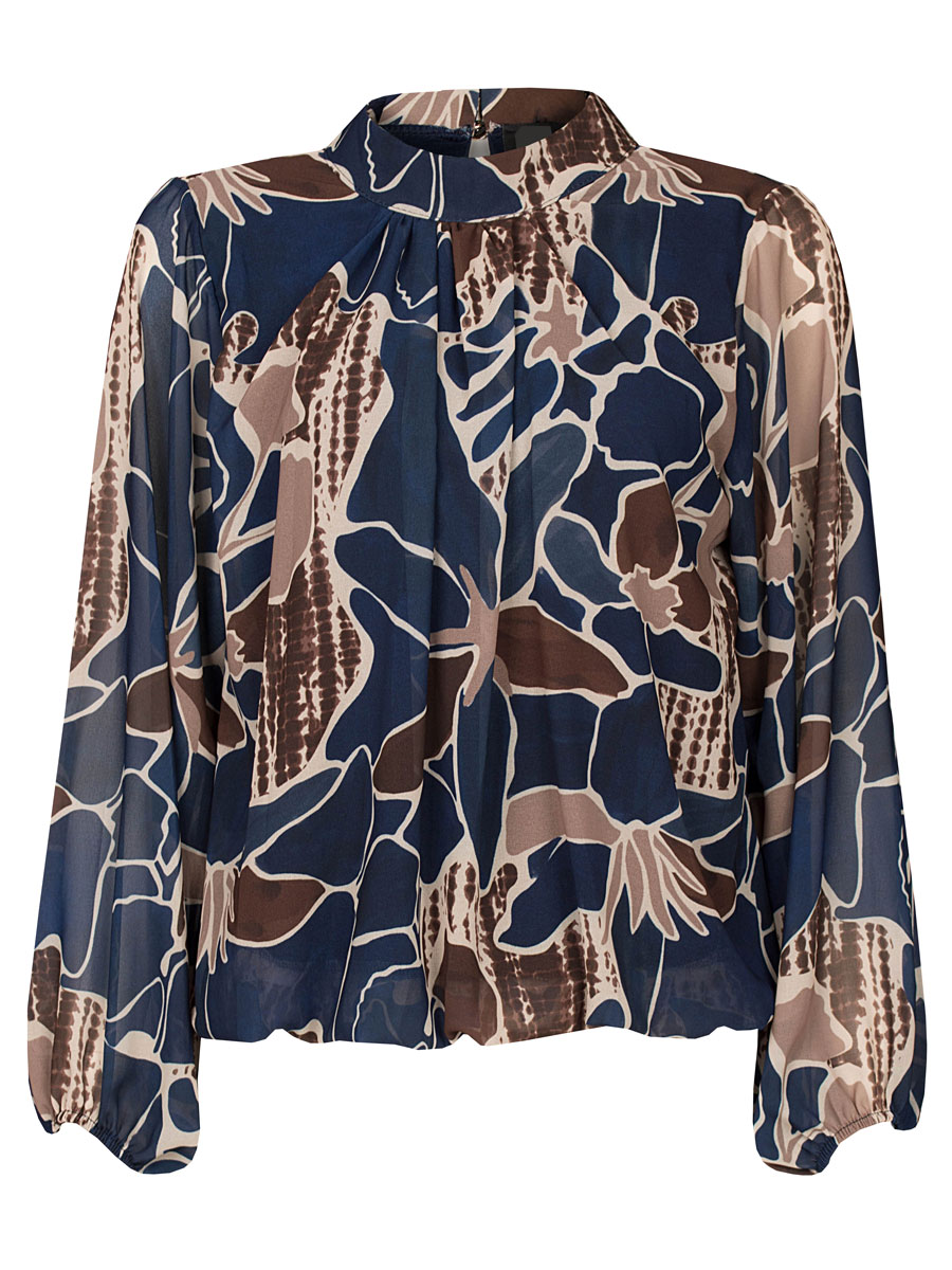 Top Blouson Benthe Donkerblauw | Fashionize