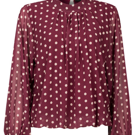 Top Blouson Stippen Bordeaux | Fashionize