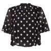 Top Blouson Stippen Zwart | Fashionize