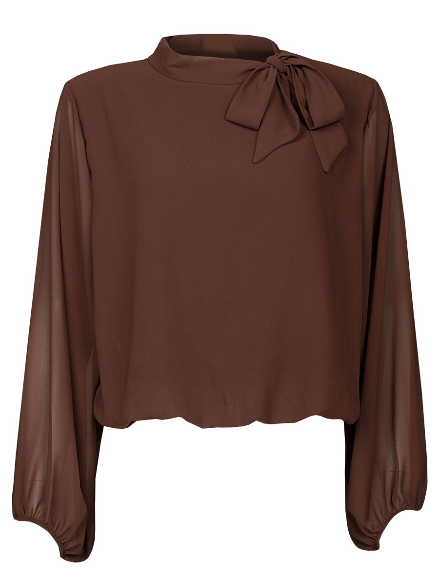 Top Blouson Strik Bruin | Fashionize