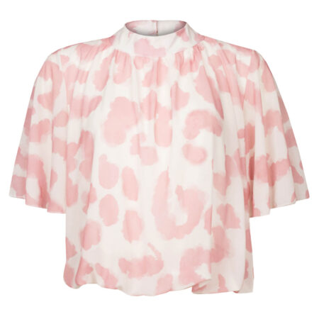Top Blouson Wolkjes Roze | Fashionize