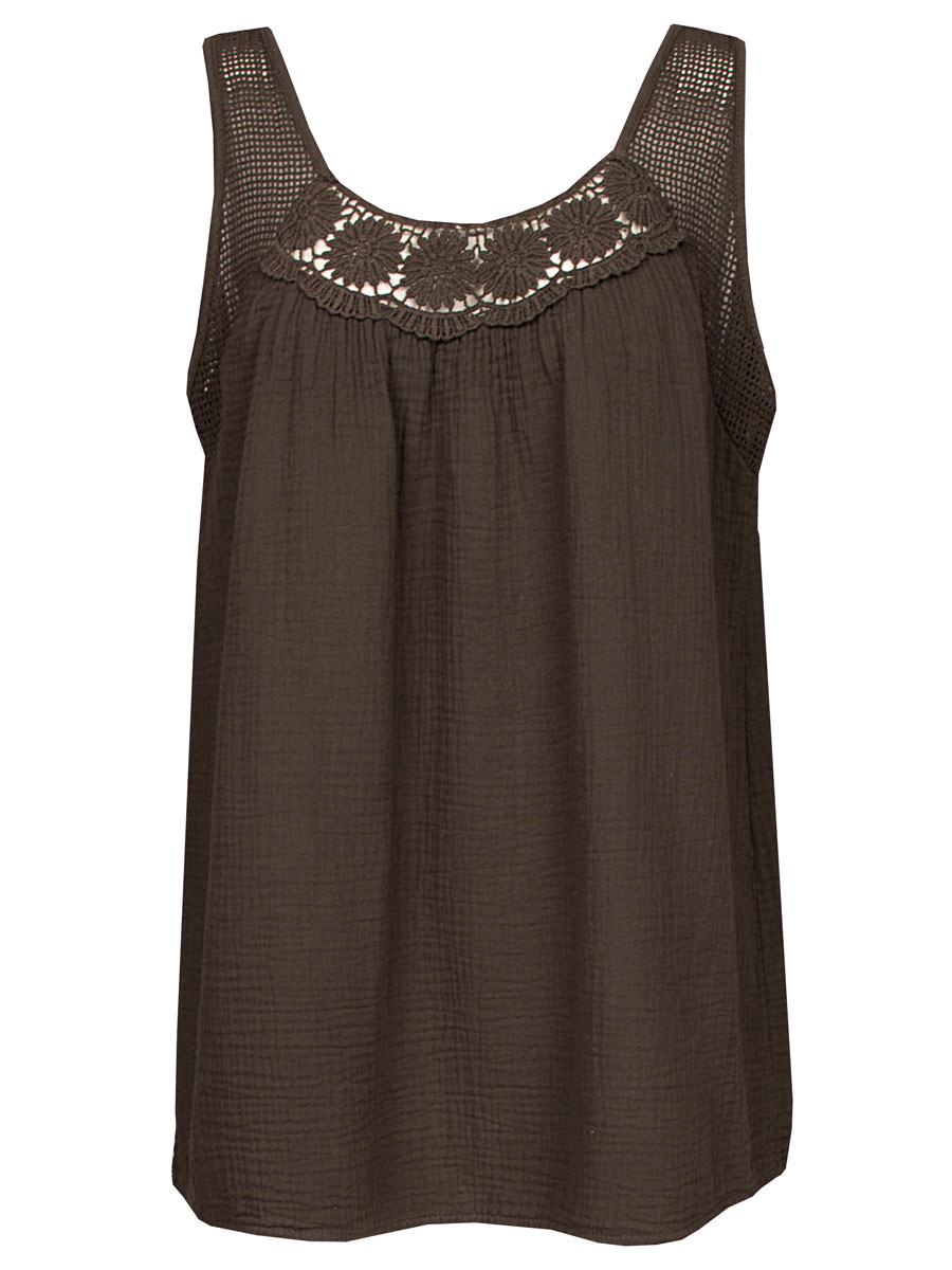 Top Broderie Bruin | Fashionize