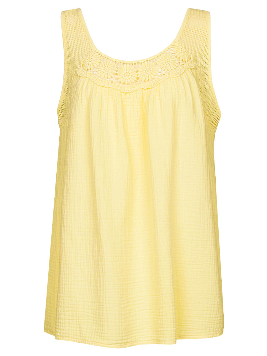 Top Broderie Geel | Fashionize