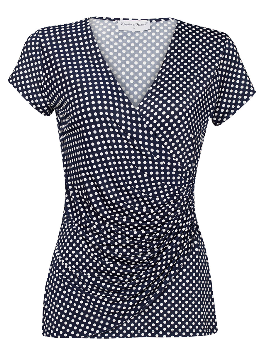 Top Geplooid Stippen Navy | Kingdom of Heaven
