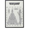 Top Gun Tomcat Schematics Ingelijste Houten Poster - 61 x 90cm | Fiftiesstore