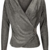 Top Overslag Glitter Zilver | Fashionize