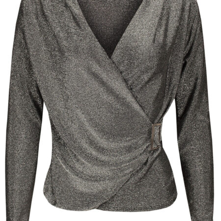 Top Overslag Glitter Zilver | Fashionize