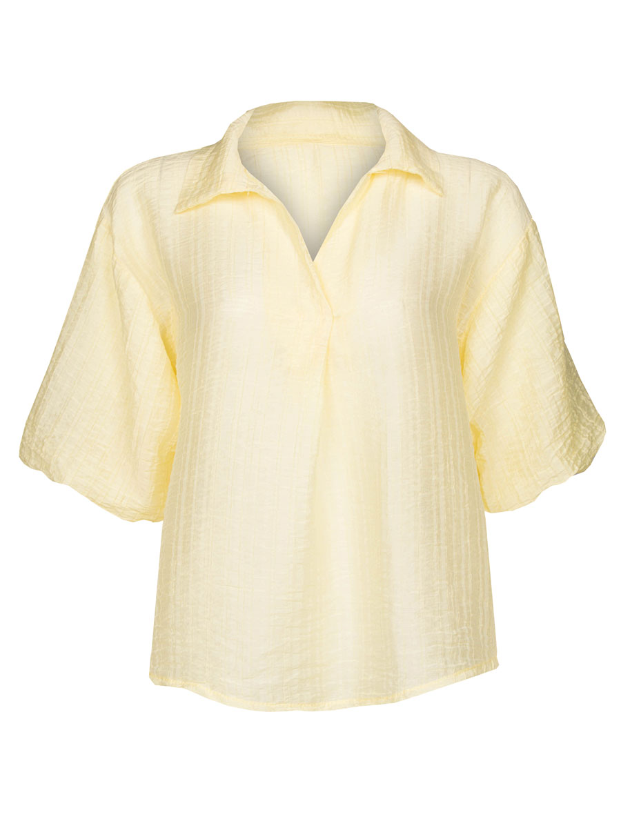 Top Pofmouw Geel | Fashionize