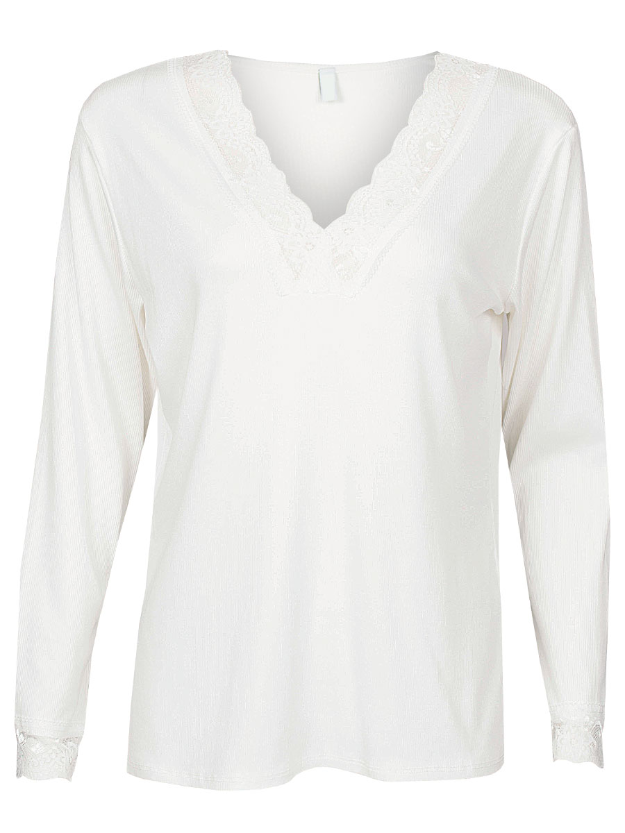 Top Rib Kant Wit | Fashionize