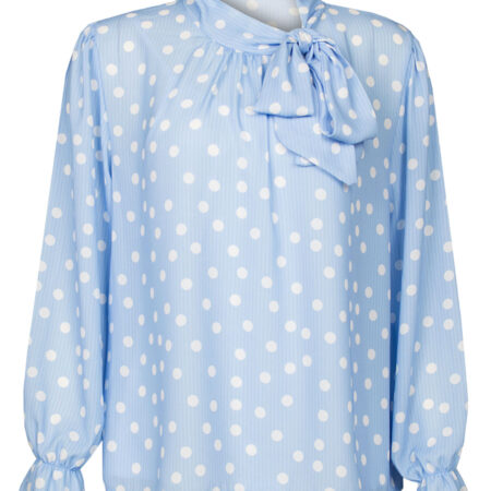 Top Strik Stippen Blauw | Fashionize