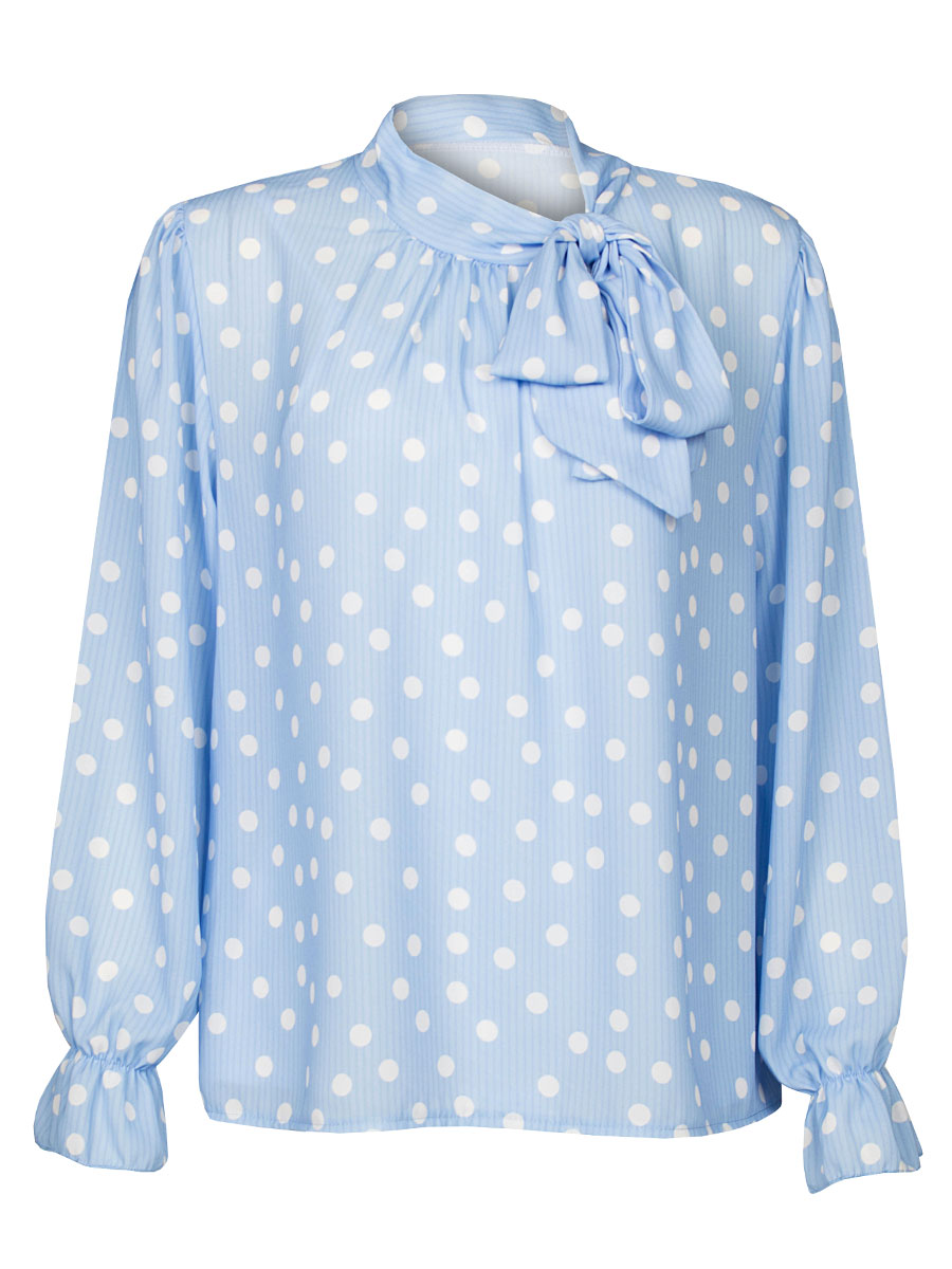 Top Strik Stippen Blauw | Fashionize