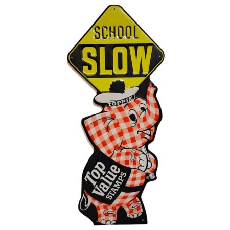 Top Value Stamps School Stalen Bord Met Relief - 59 x 25cm | Fiftiesstore