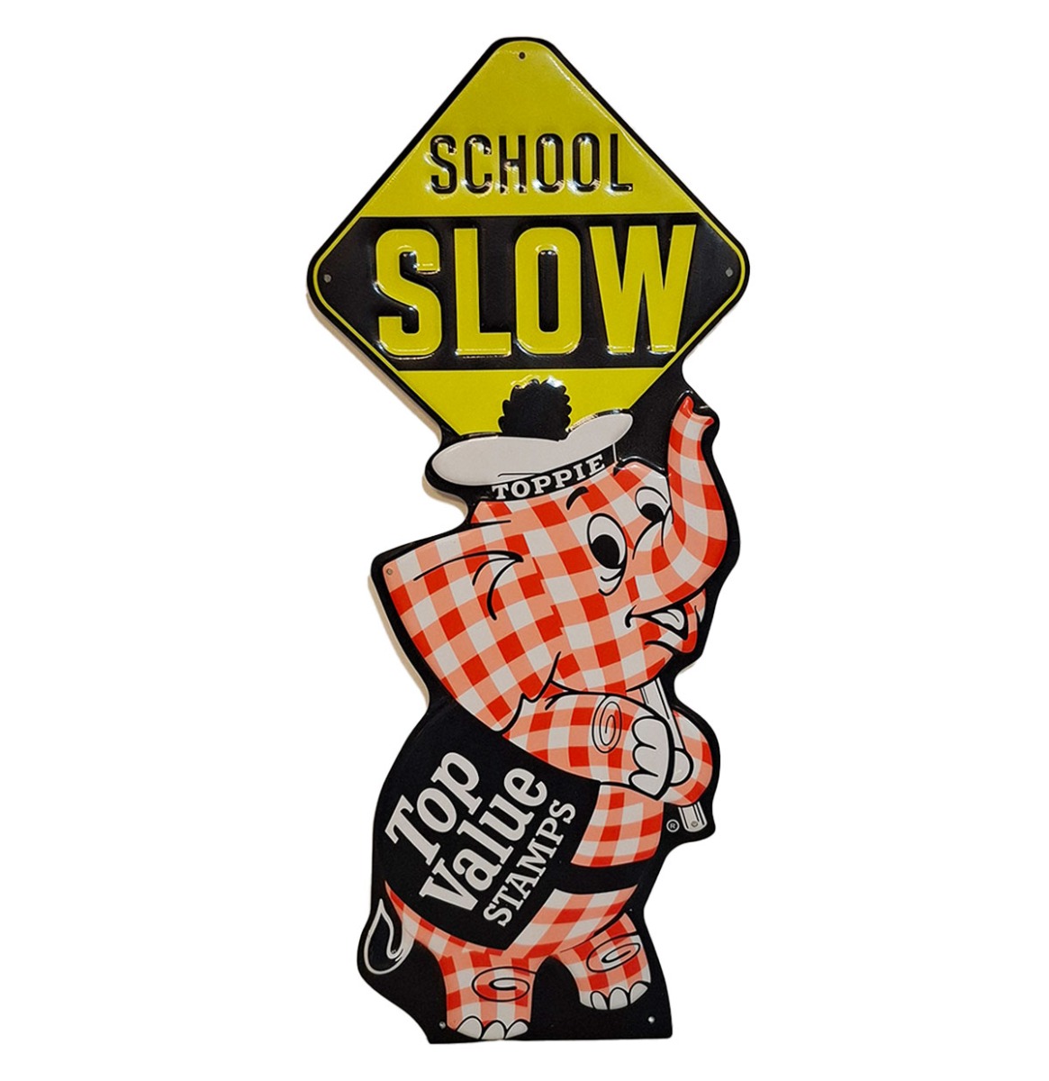 Top Value Stamps School Stalen Bord Met Relief - 59 x 25cm | Fiftiesstore