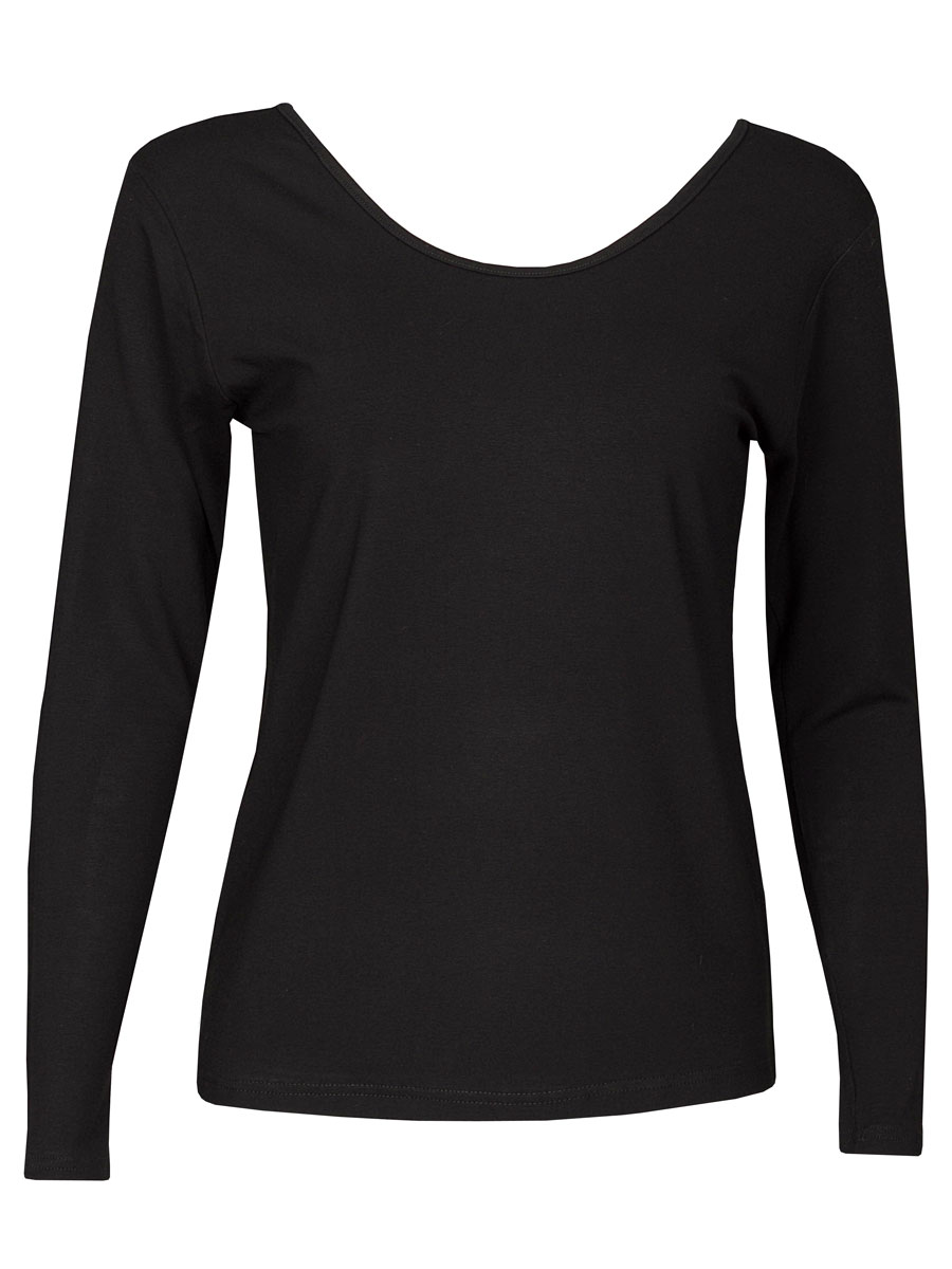 Top Viscose mw Zwart | Fashionize