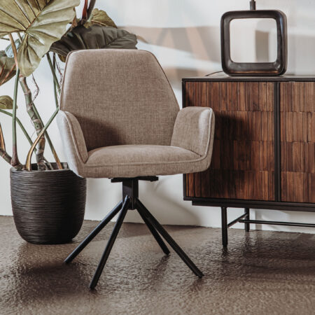 Tower Living Draaibare Eetkamerstoel 'Amaro' kleur Beige | Tower Living