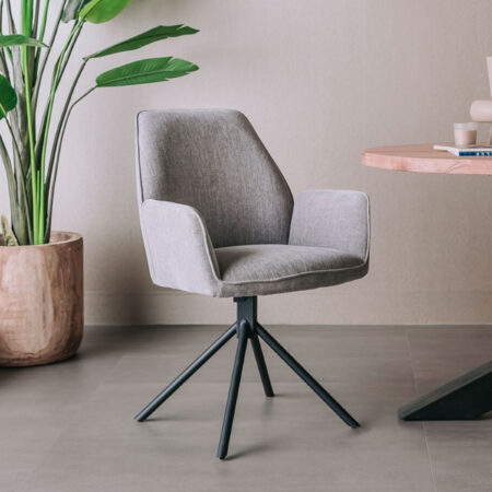 Tower Living Draaibare Eetkamerstoel 'Amaro' kleur Blauwgrijs | Tower Living