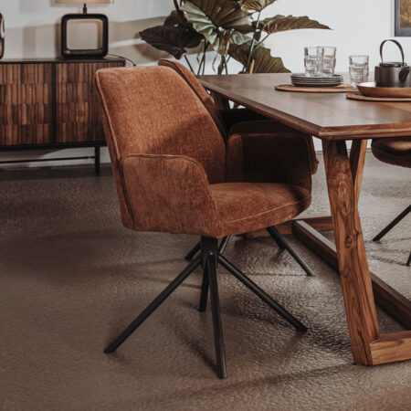Tower Living Draaibare Eetkamerstoel 'Amaro' kleur Koper | Tower Living