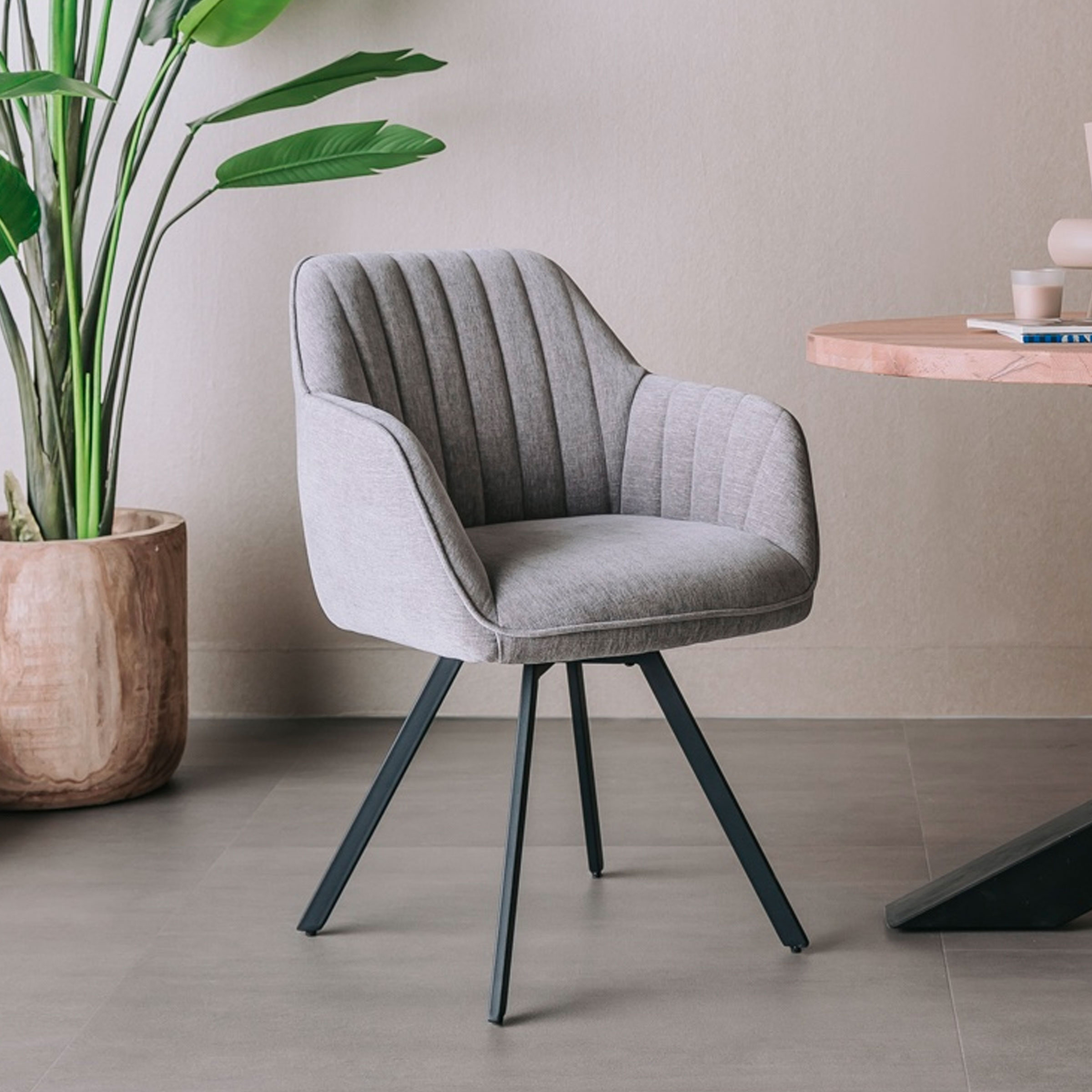 Tower Living Draaibare Eetkamerstoel 'Bruno' kleur Blauwgrijs | Tower Living
